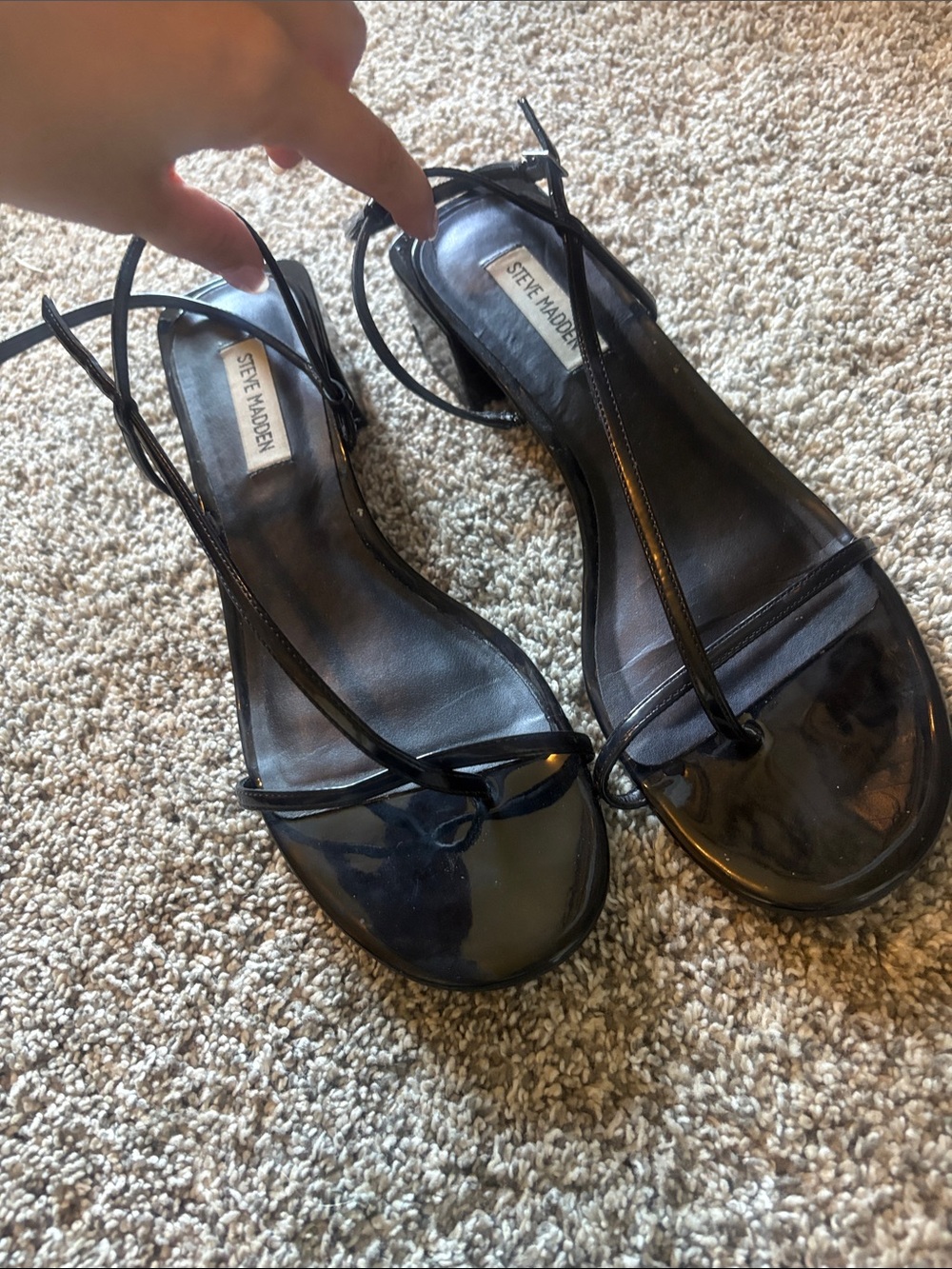 Steve Madden Black Strappy Slingback Sandals